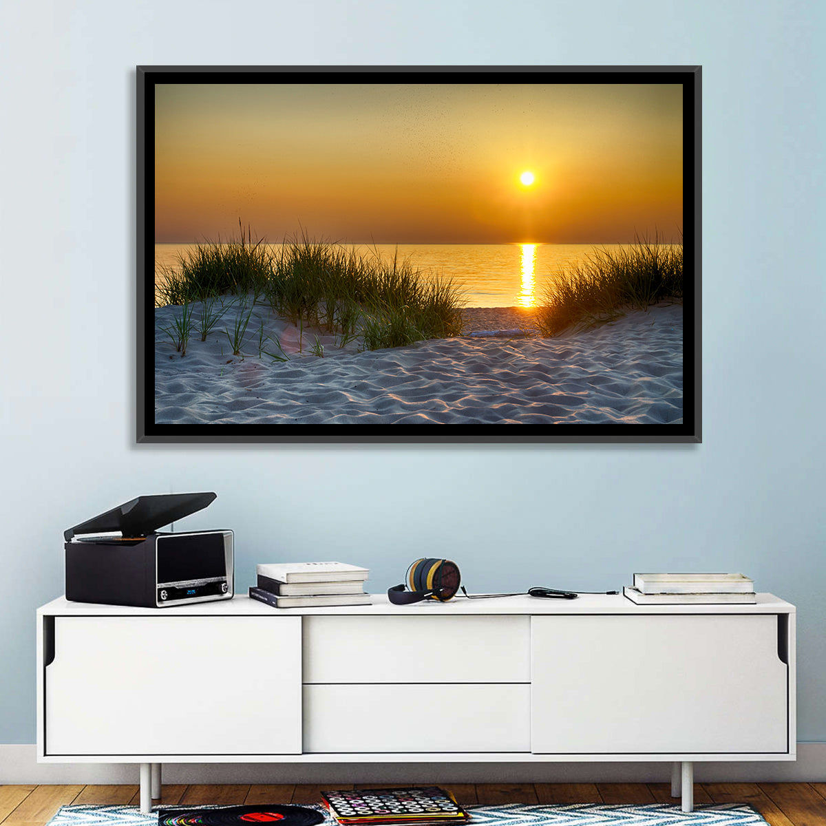 Lake Michigan Sunset Dunes Wall Art