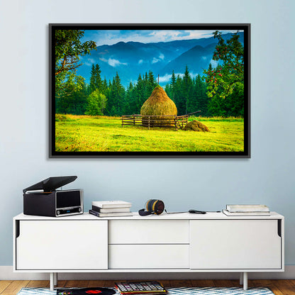 Haystack in Mountain Meadow Wall Art