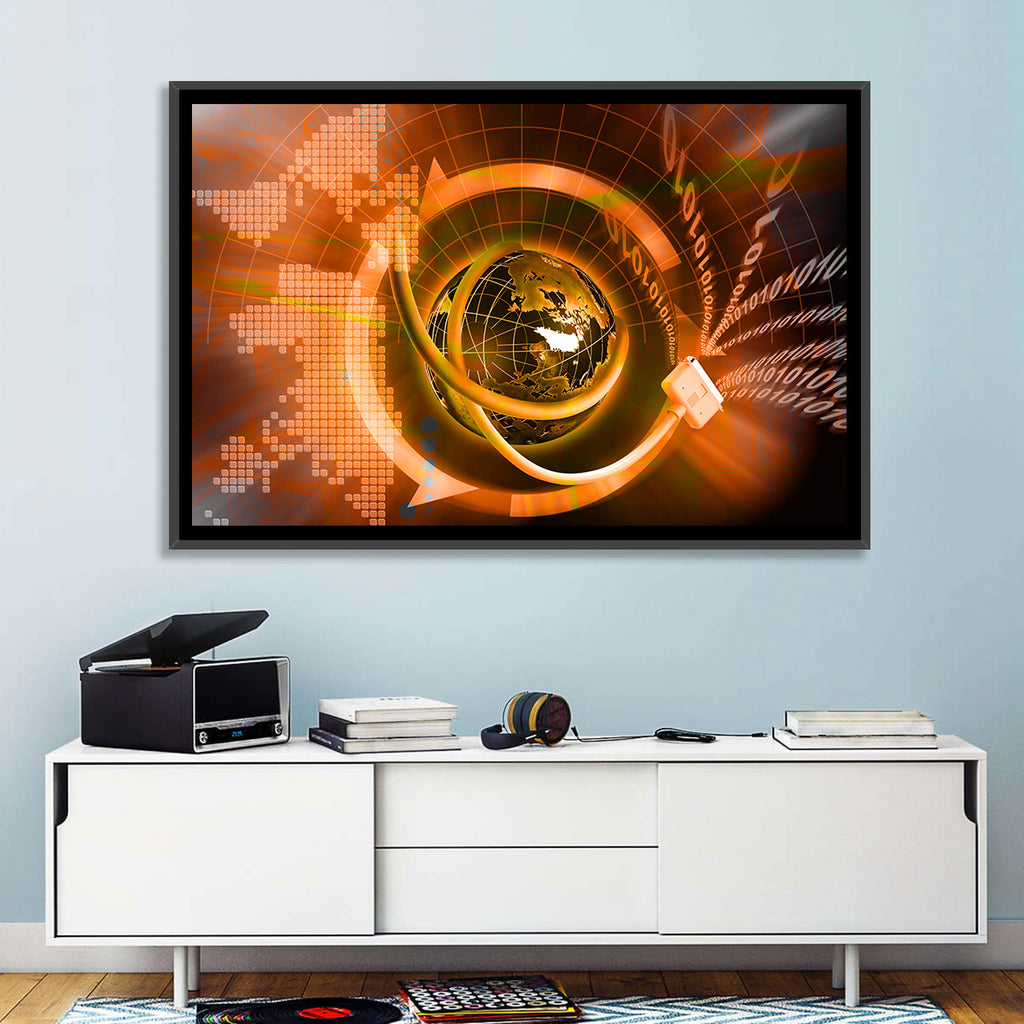 Digital Connectivity Globe Wall Art
