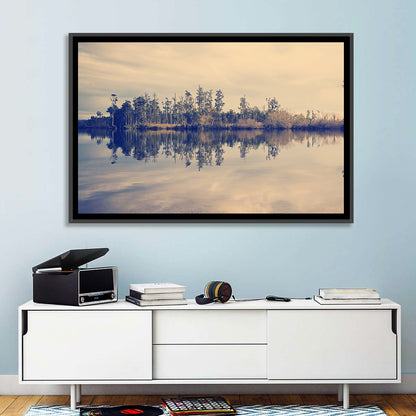 Sunset Over Forest Lake Wall Art