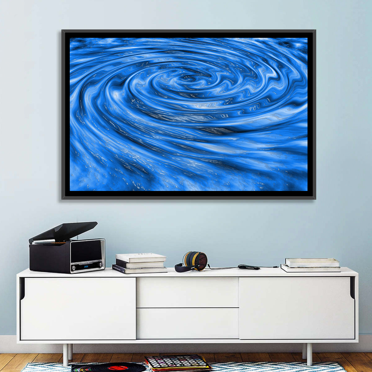 Azure Water Vortex Wall Art