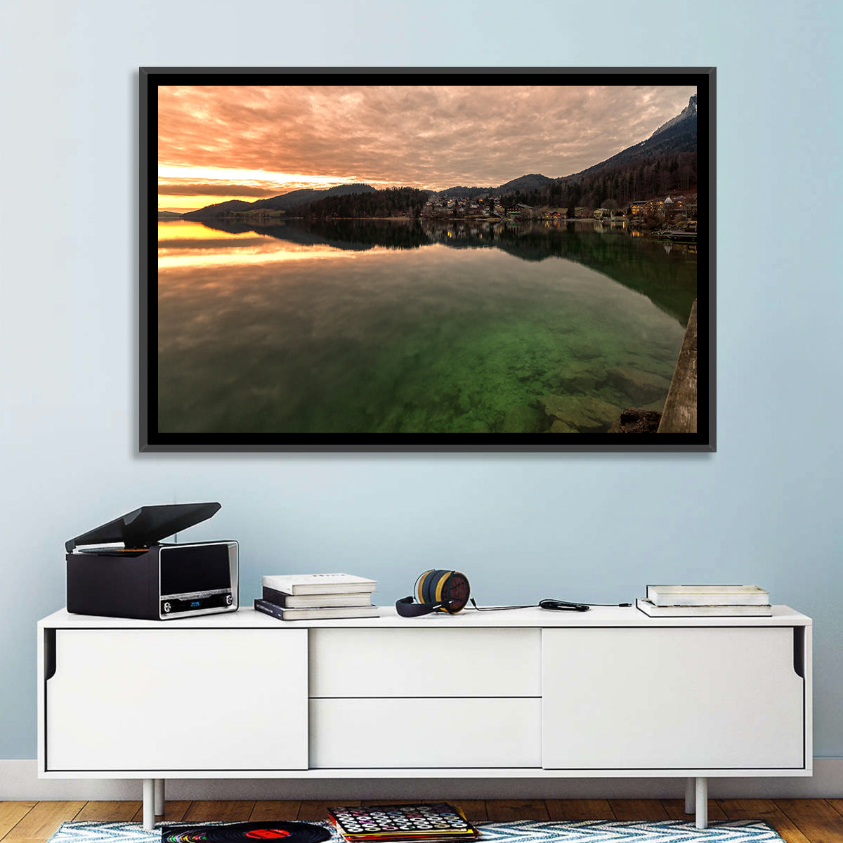 Fuschlsee Pier at Sunset Wall Art