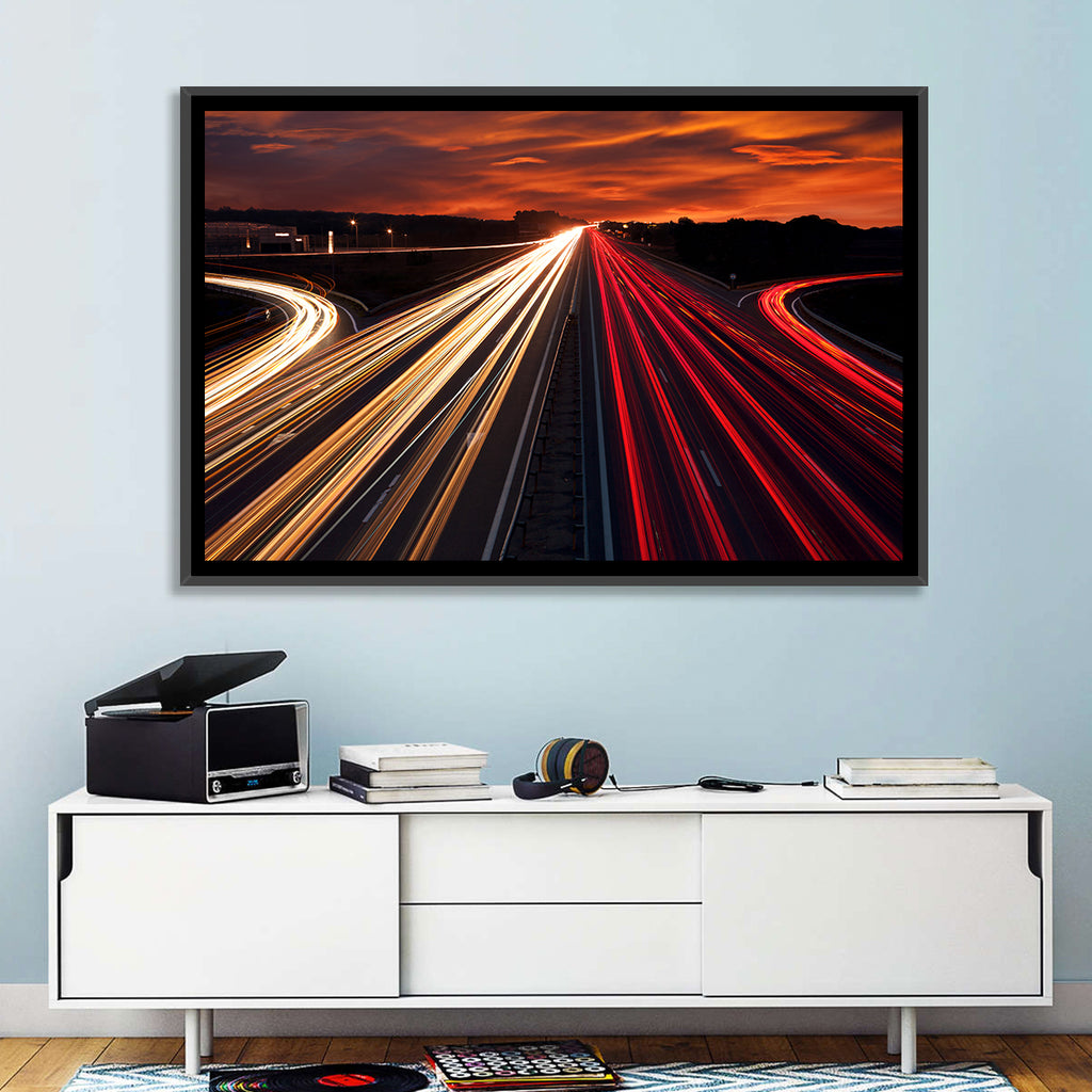 Sunset Highway Light Trails Wall Art