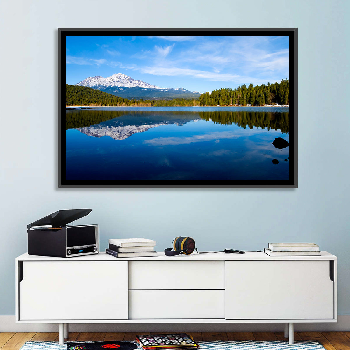 Northern California Snow Capped Lake Wall Art