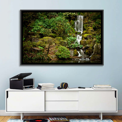 Secluded Mossy Waterfall Wall Art