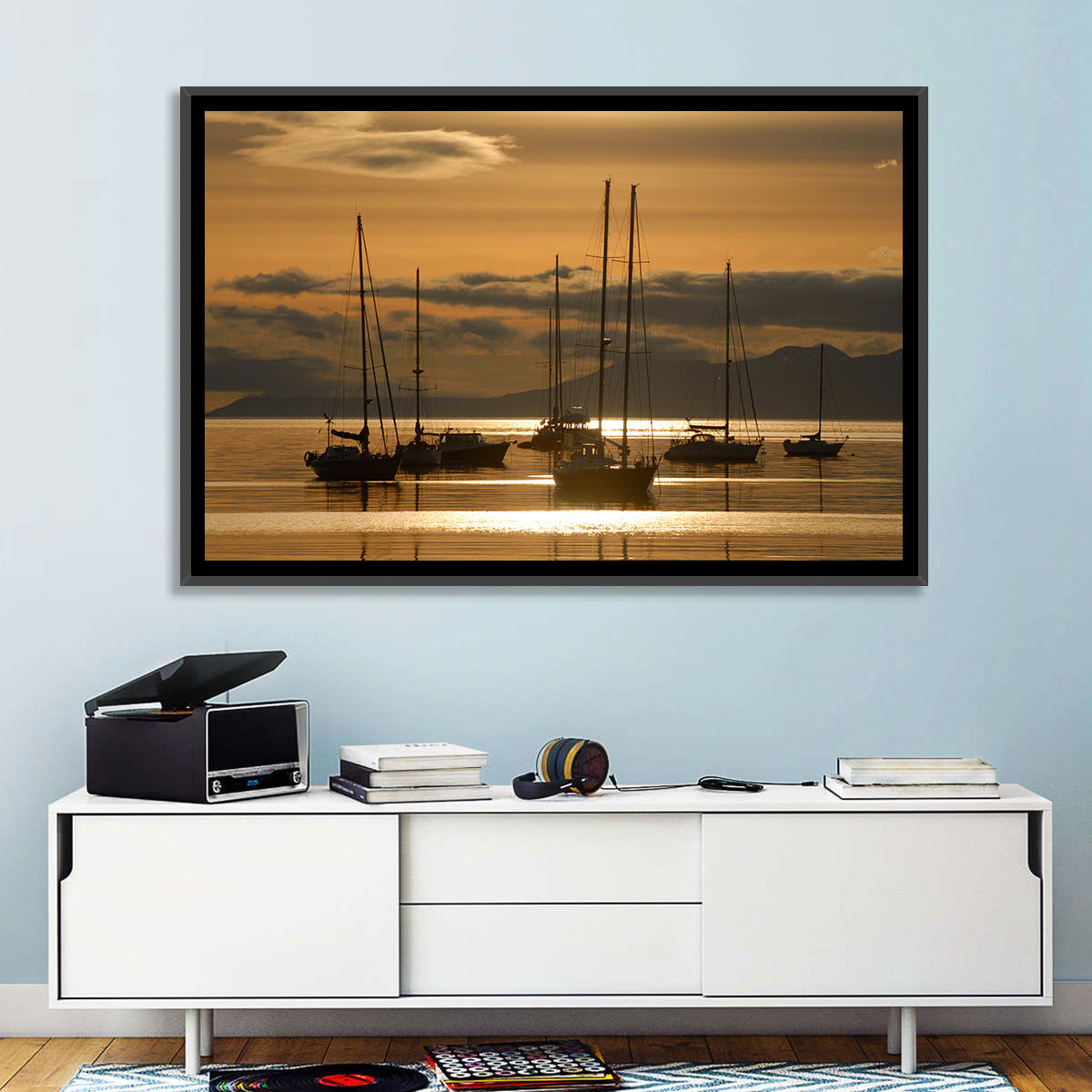 Sailboats at Sunrise Wall Art