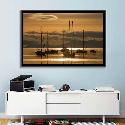 Sailboats at Sunrise Wall Art