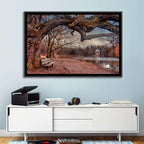 Autumn Pavilion with Swan Wall Art