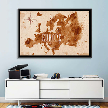 Retro Europe Map Wall Art