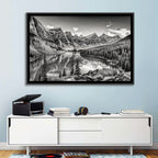 Moraine Lake Monochrome Mountain Landscape Wall Art