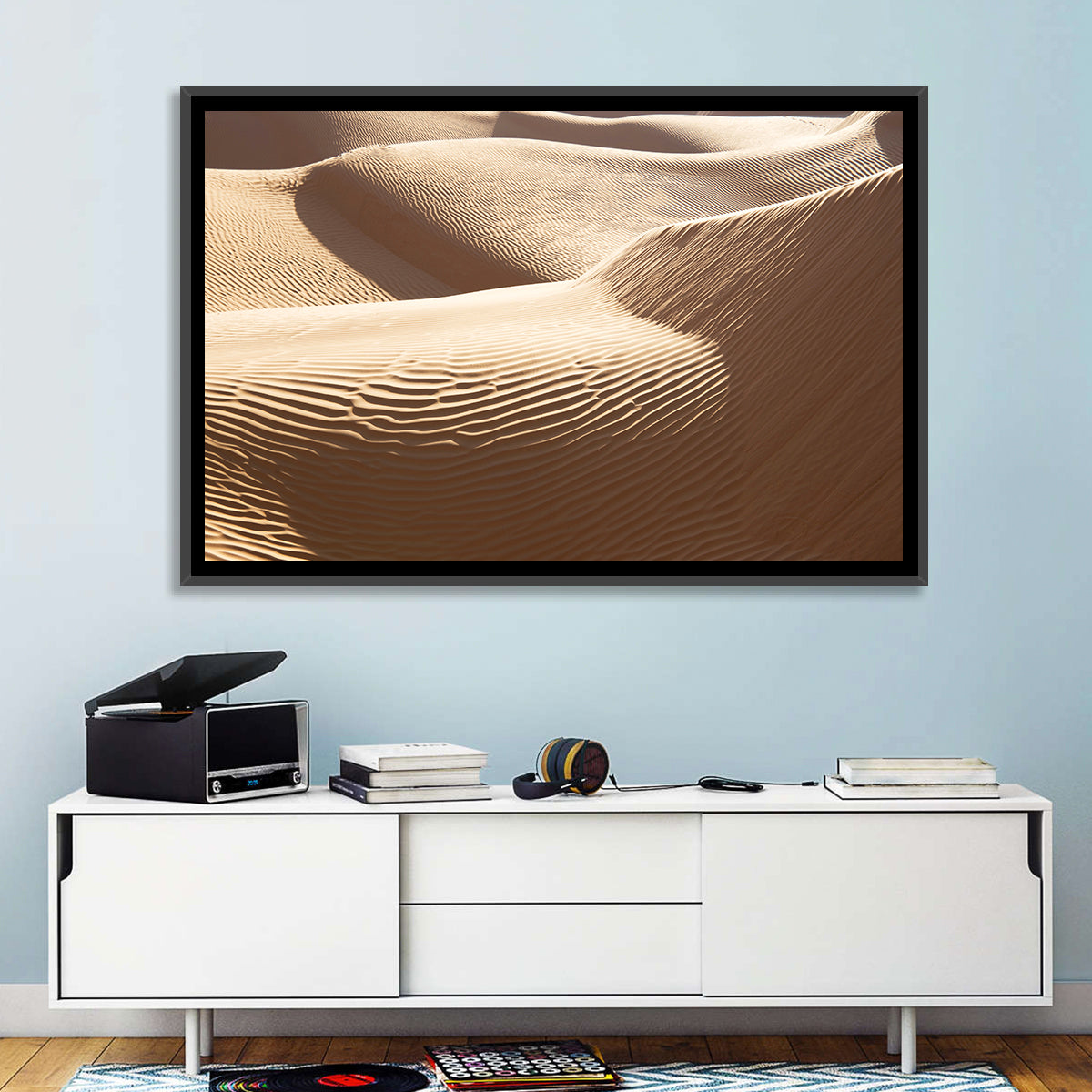 Sahara Sand Dunes Close-up Wall Art in a room, landscape