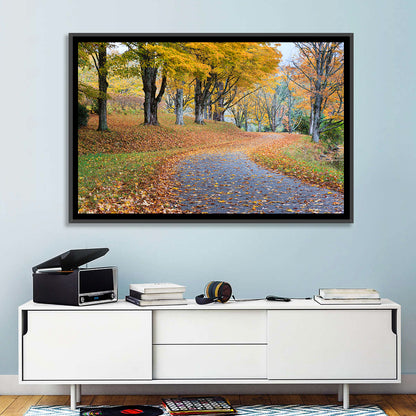Autumn Road with Golden Canopy Wall Art