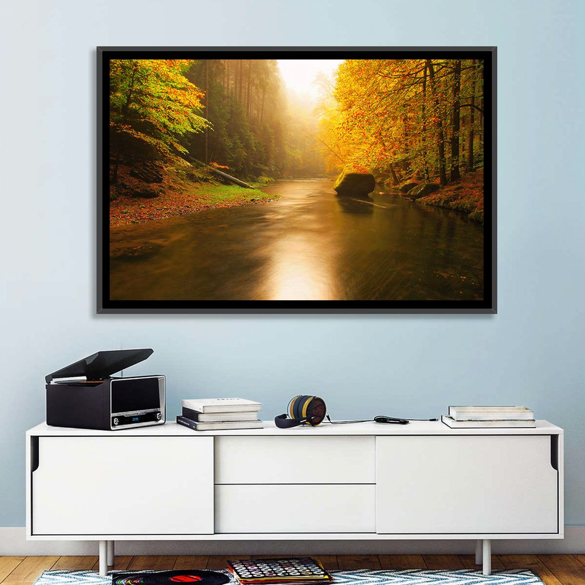Misty Mountain River Wall Art
