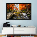 Autumn Forest Waterfall Wall Art