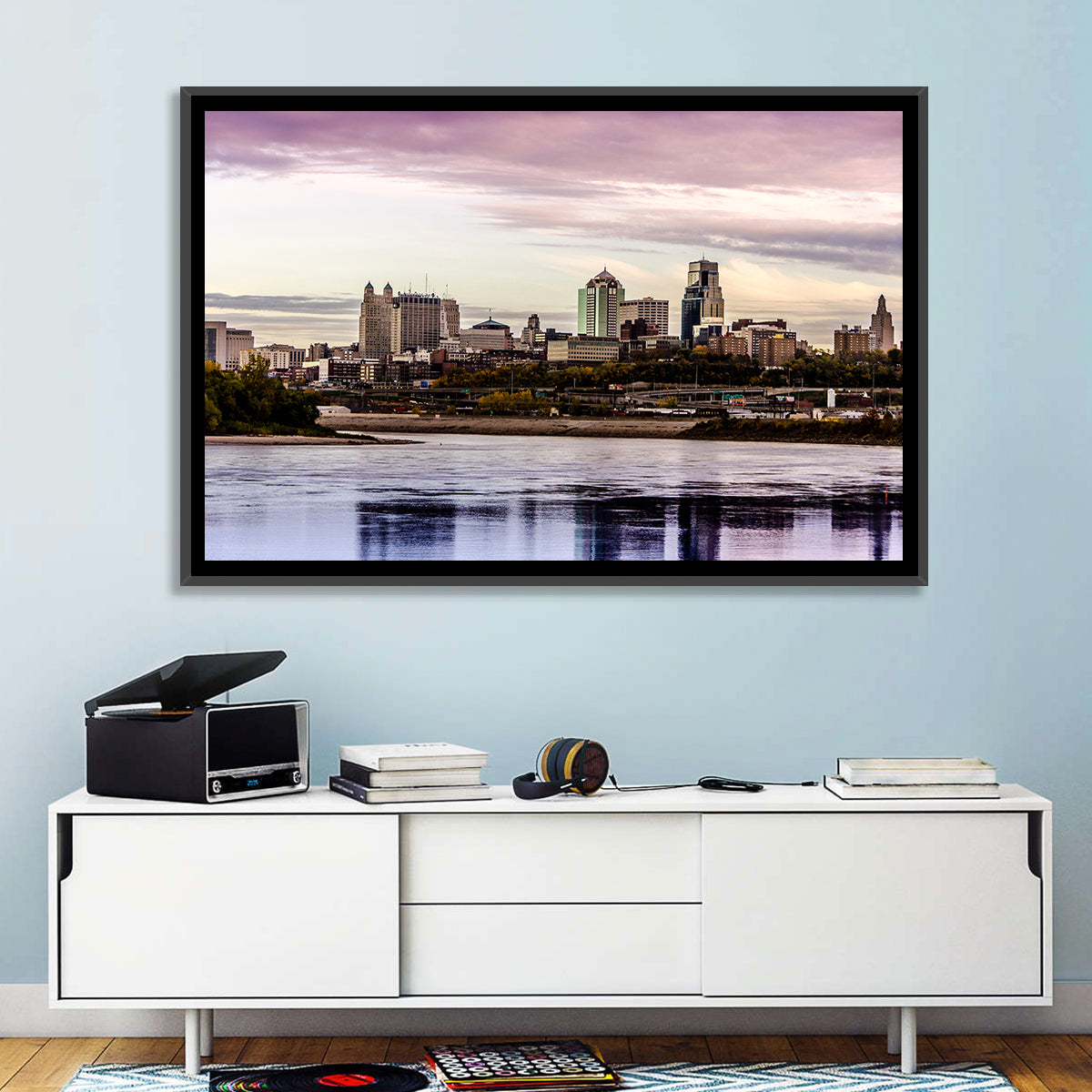 Kansas City Skyline at Dusk Wall Art