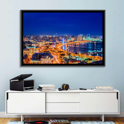 Baku Night Skyline Wall Art