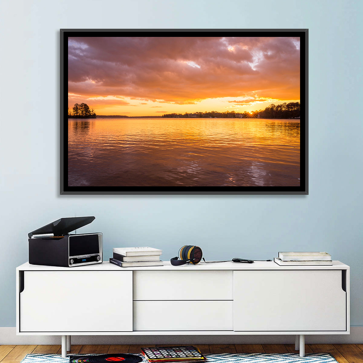 Golden Sunset Over Lake Norman Wall Art