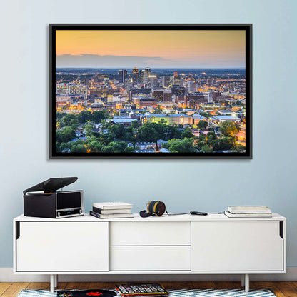 Birmingham Skyline at Golden Hour Wall Art