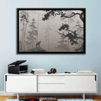 Howling Wolf in Misty Forest Wall Art