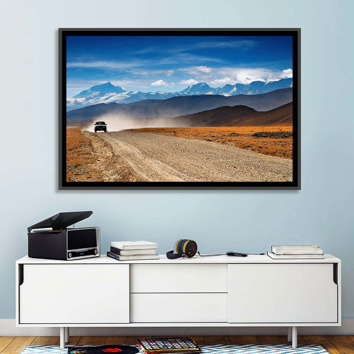 Road to Everest, Tibetan Highlands Wall Art in a room, landscape