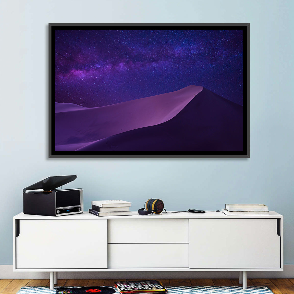 Lone Hiker Under the Milky Way Wall Art