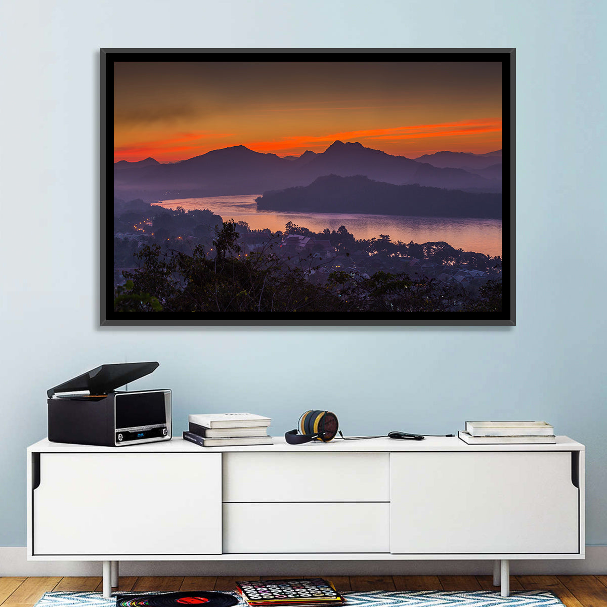Luang Prabang Sunset Over Mekong Wall Art