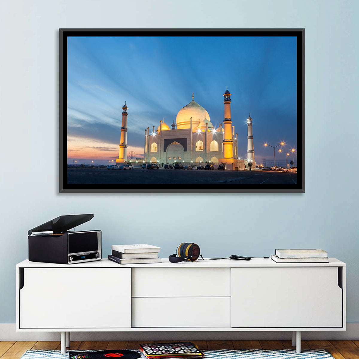 Siddiqa Fatima Zahra Mosque at Dusk Wall Art in a room, landscape
