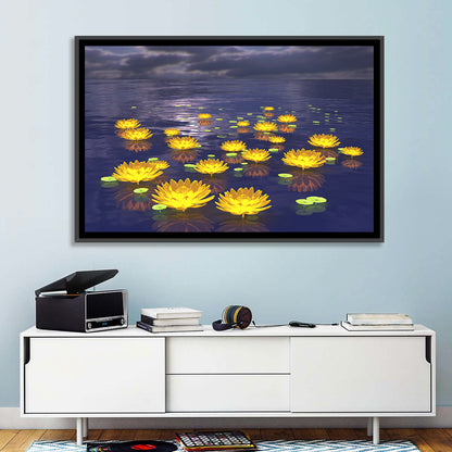 Floating Lotus at Dusk Wall Art