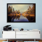 Misty Lake Fulmor Reflection Wall Art