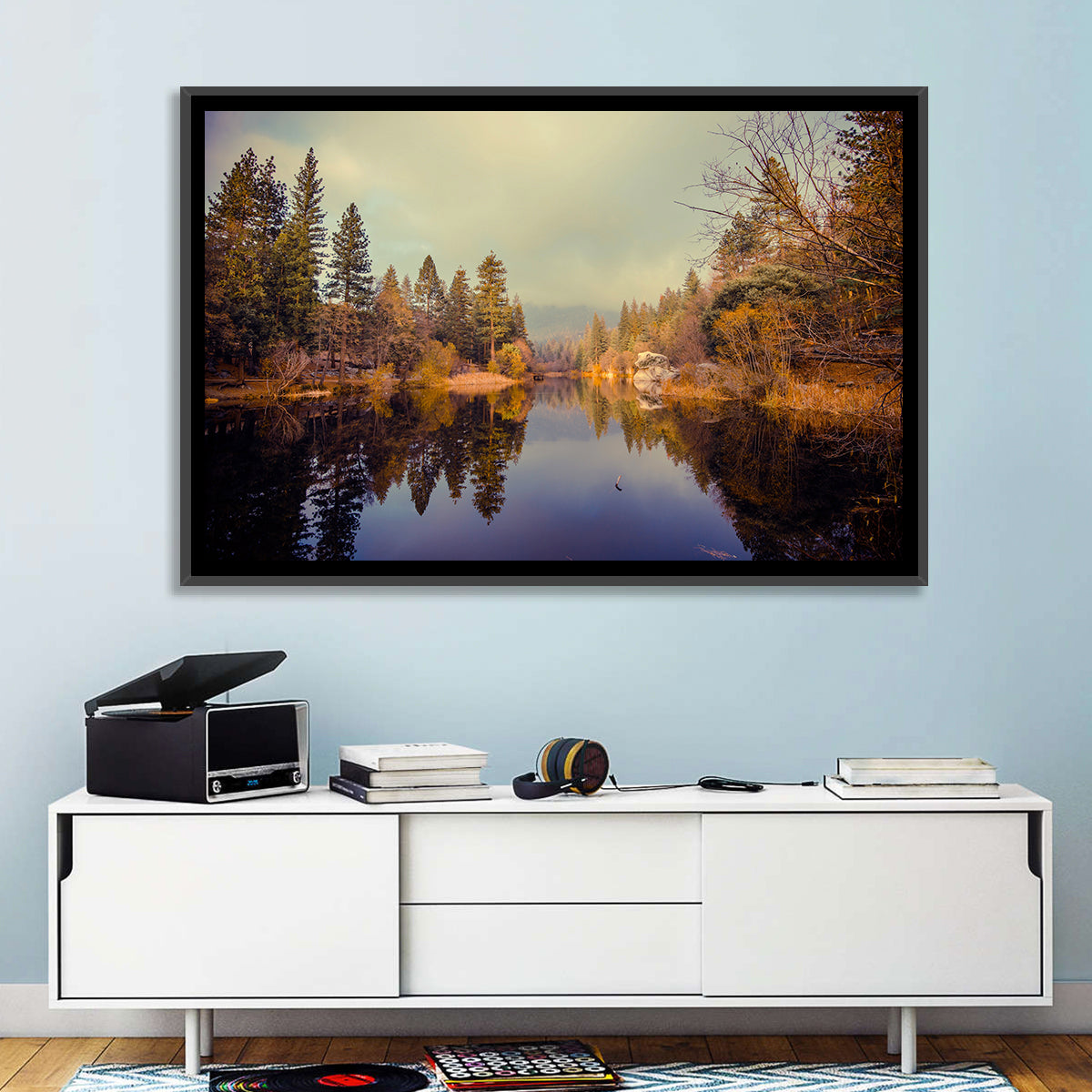 Misty Lake Fulmor Reflection Wall Art