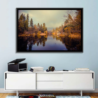 Misty Lake Fulmor Reflection Wall Art
