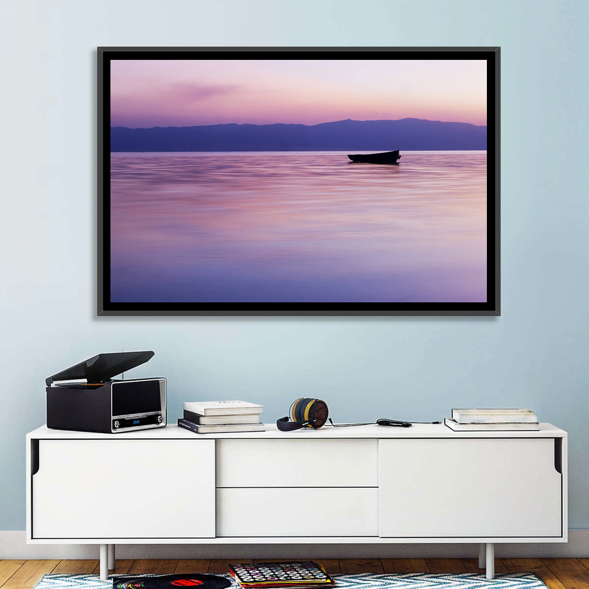 Lavender Lake Ohrid Sunset Wall Art