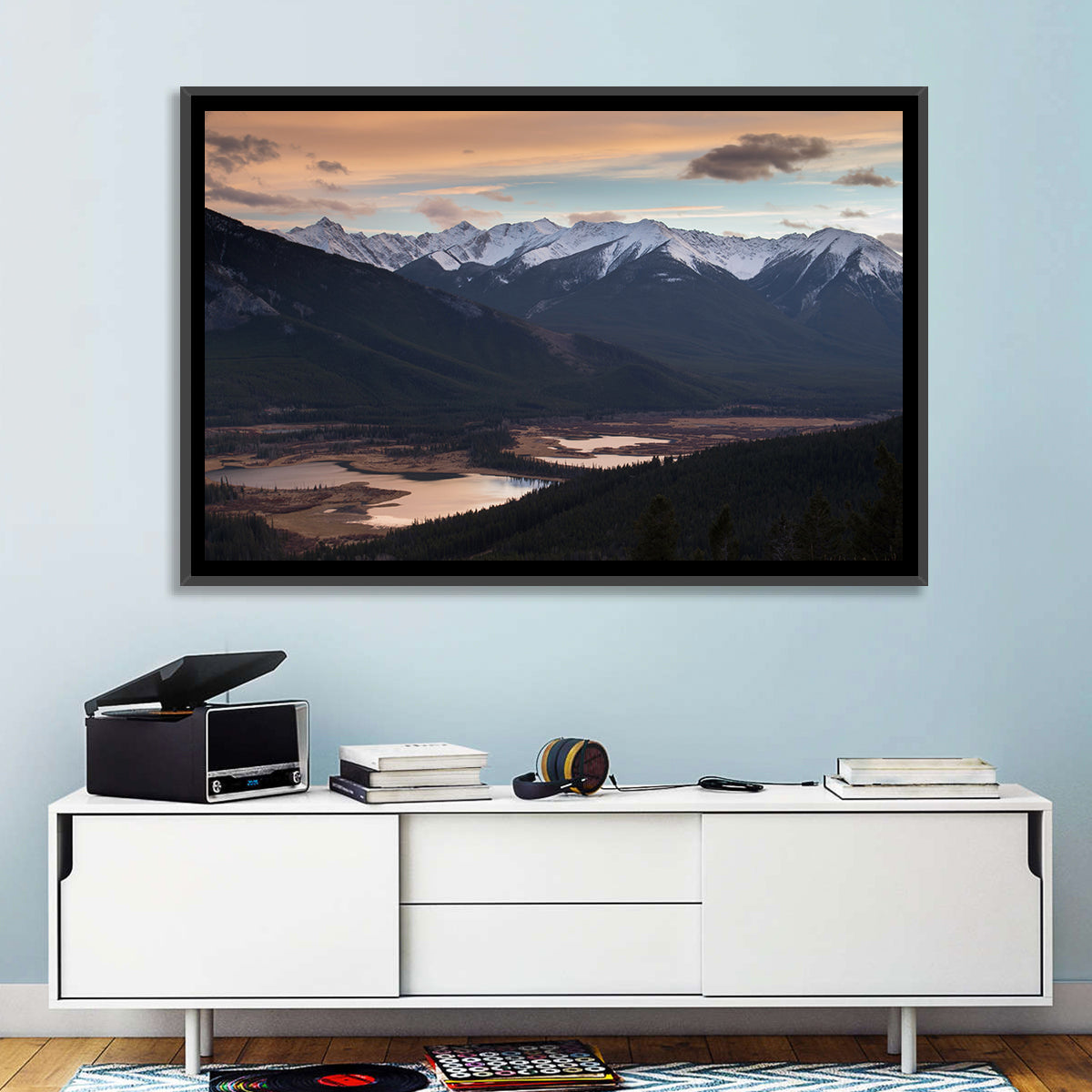 Banff Mountain Lake at Dusk Wall Art