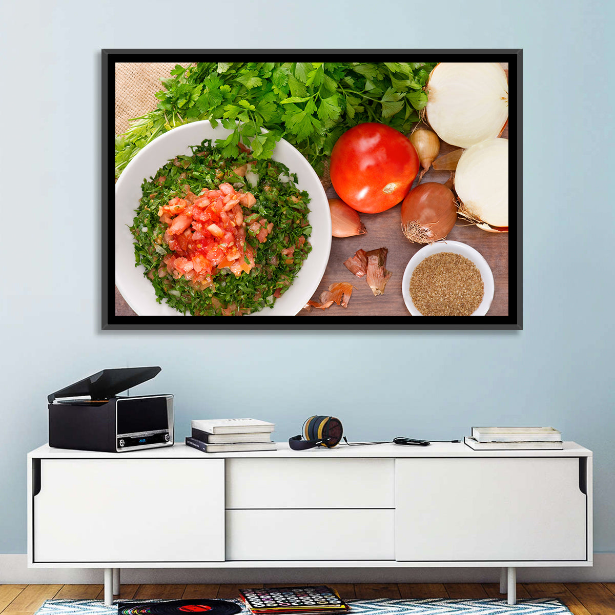 Top-down Tabbouleh Salad Wall Art