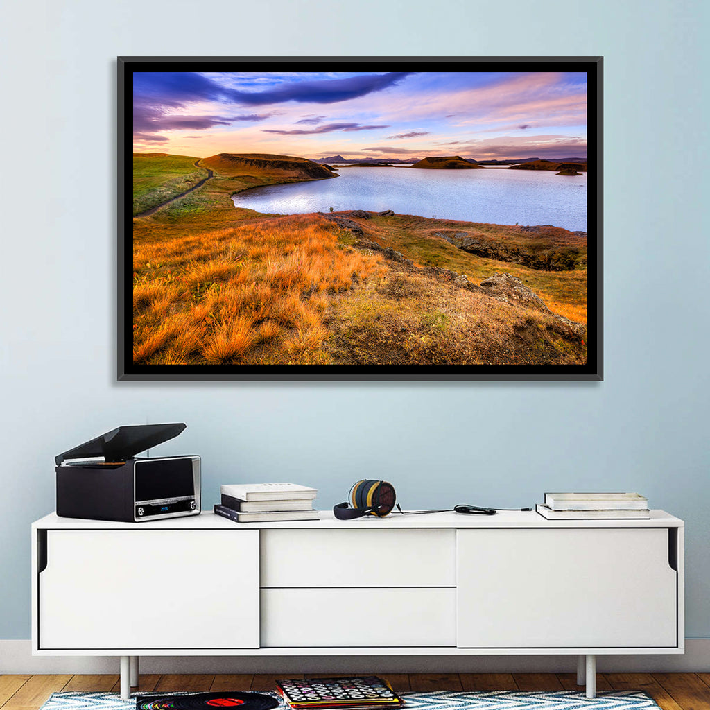 Sunset Over Lake Myvatn Wall Art