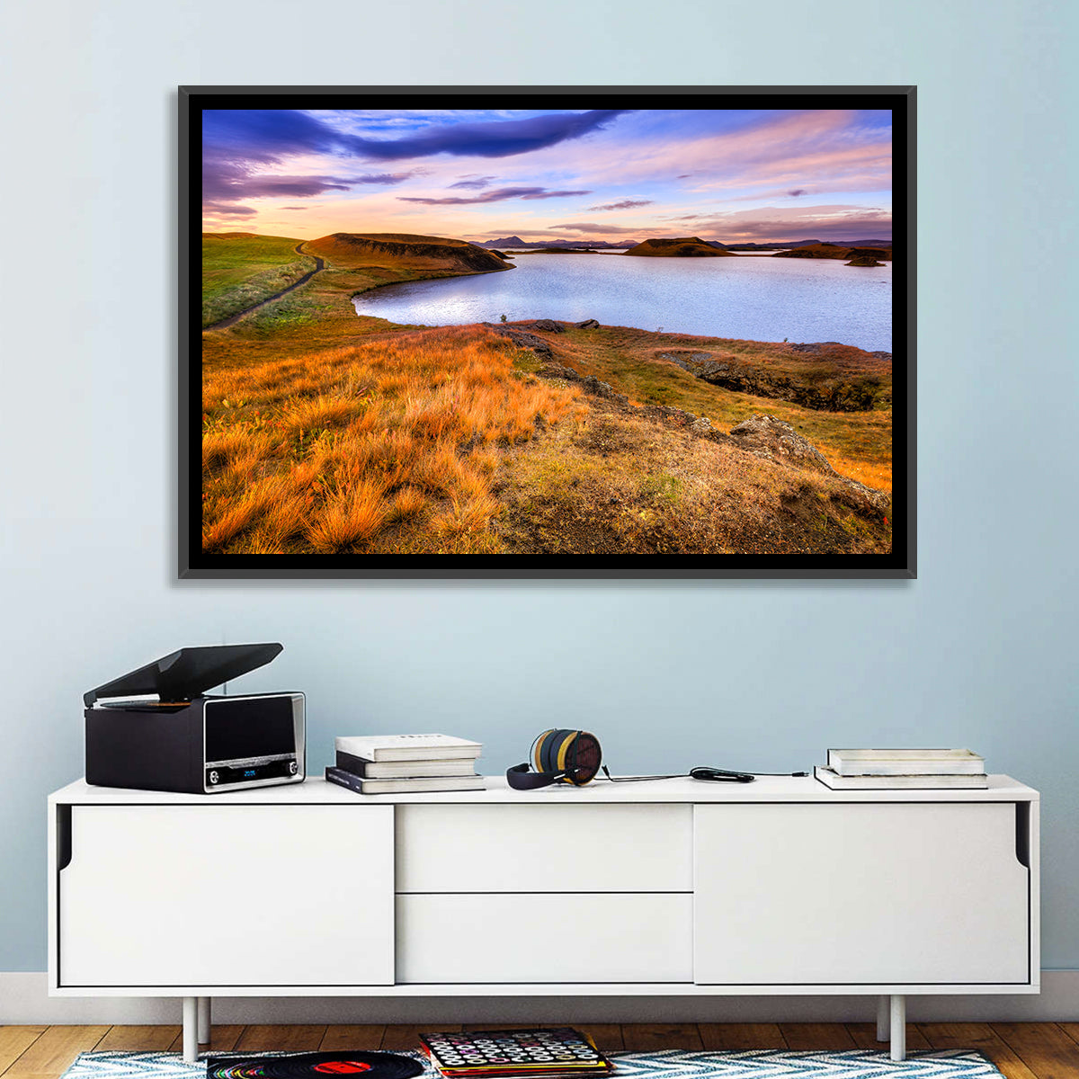 Sunset Over Lake Myvatn Wall Art