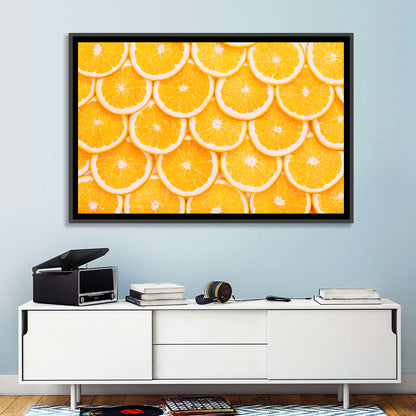 Orange Slice Grid Pattern Wall Art