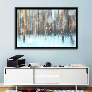 Snowy Abstract Forest Wall Art