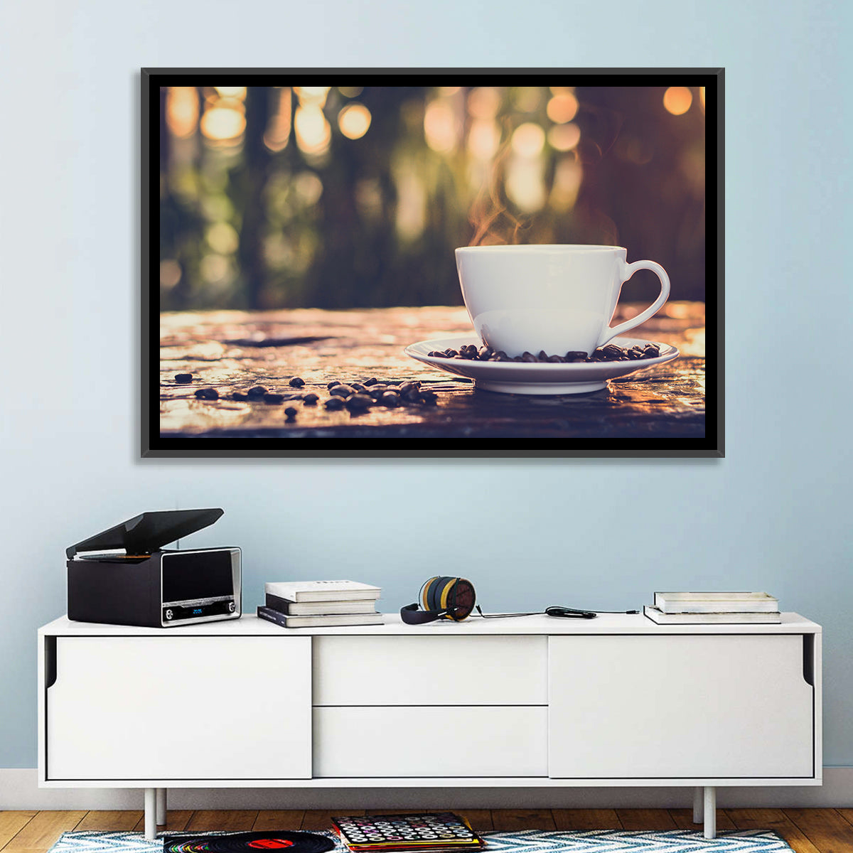 Steaming White Coffee Cup Wall Art