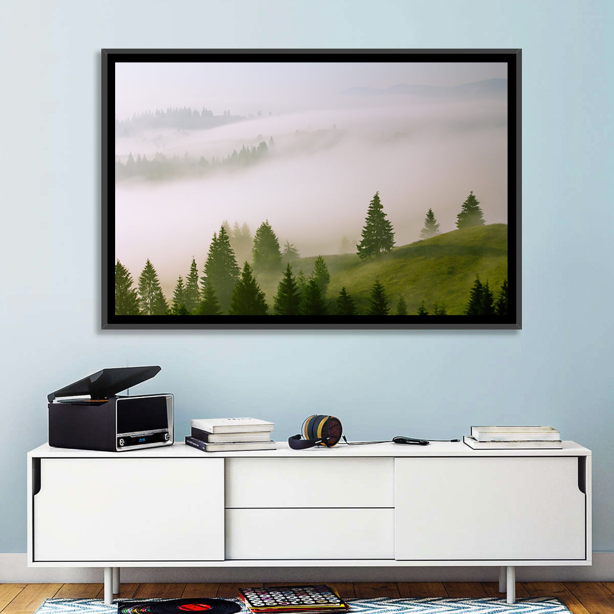 Foggy Summer Landscape Wall Art