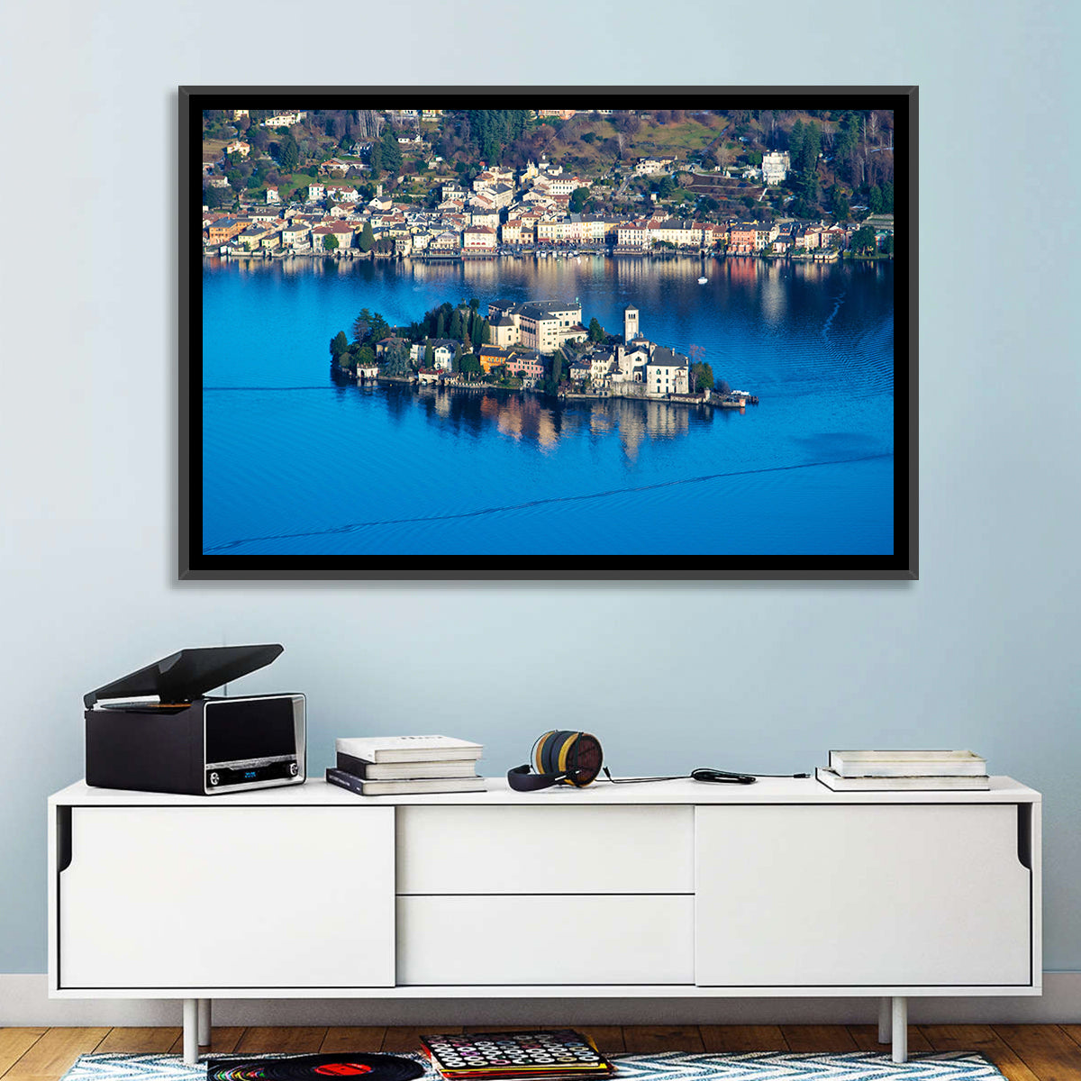 Isola San Giulio, Lake Orta Wall Art in a room, landscape