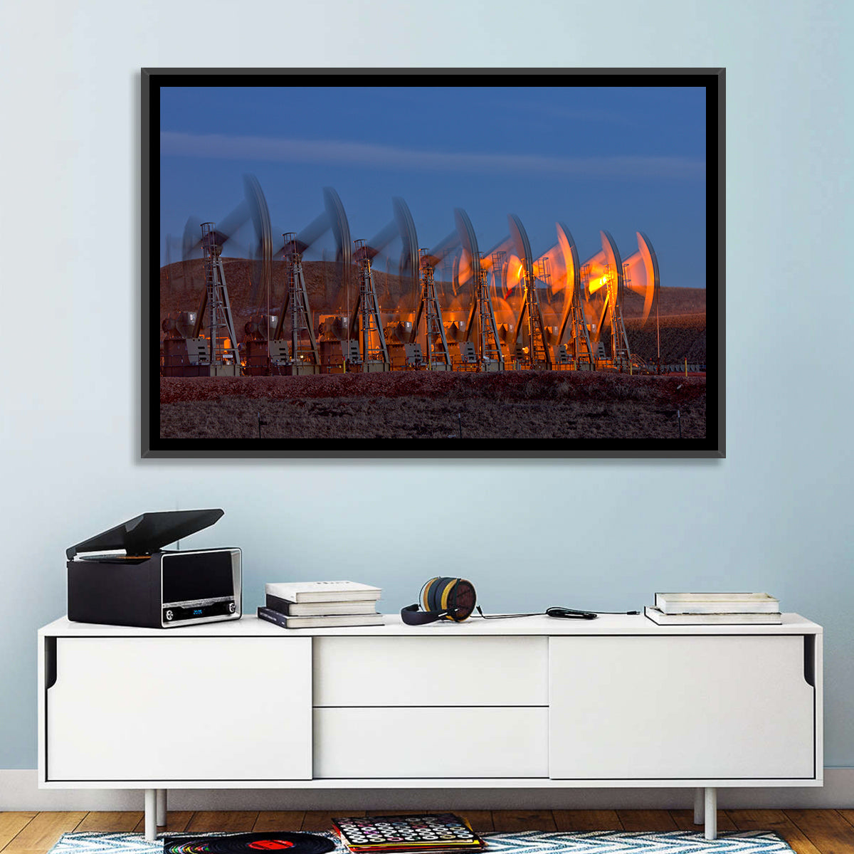 Oil Pump Jacks at Dusk Wall Art