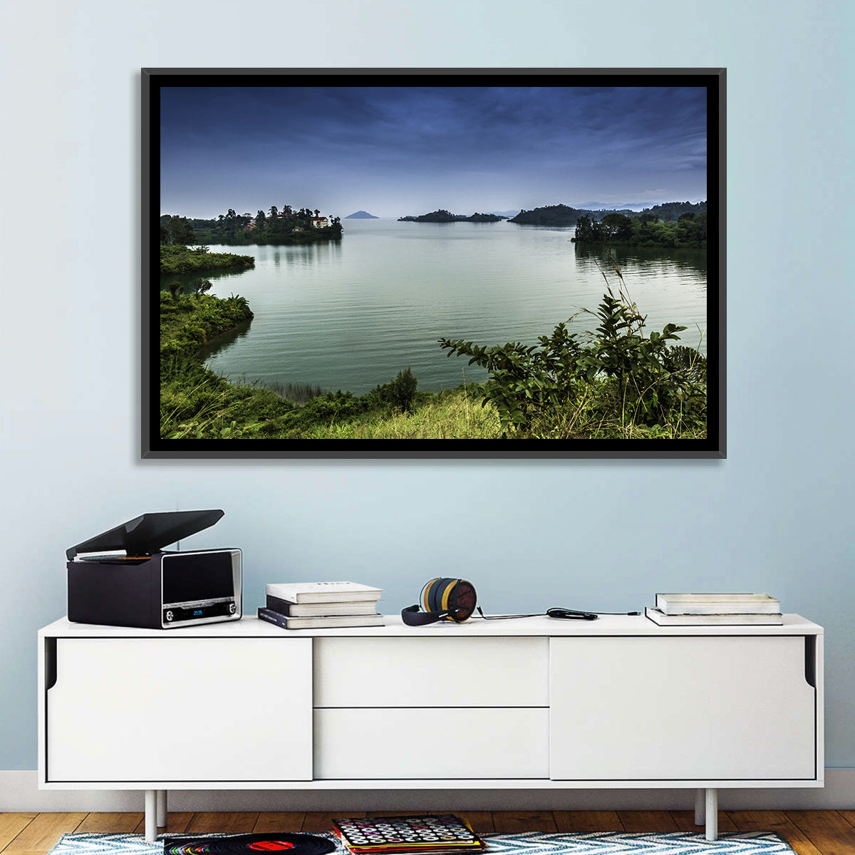 Lake Kivu Overcast Landscape Wall Art