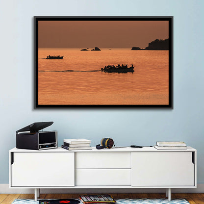 Lake Malawi Sailboats at Sunset Wall Art