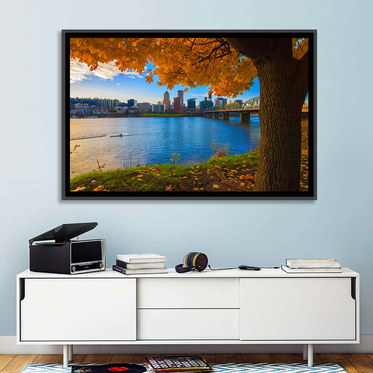 Willamette River at Golden Hour Wall Art