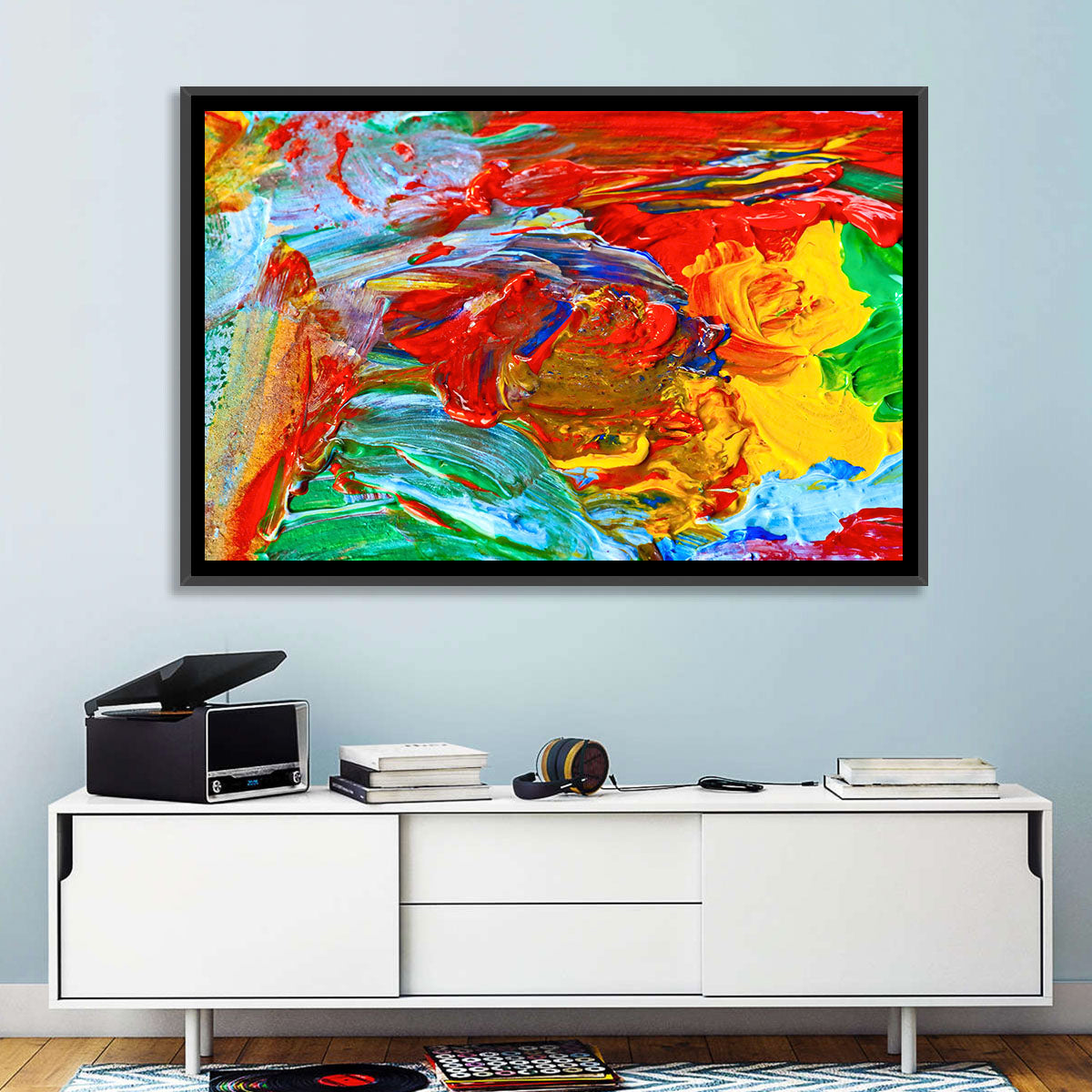 Palette Knife Color Study Wall Art in a room, landscape