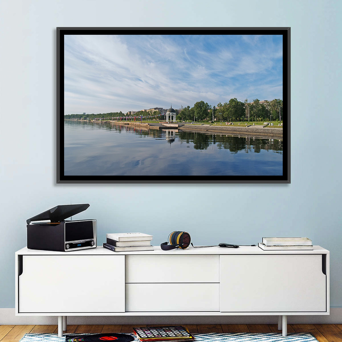 Lake Onega Promenade with Gazebo Wall Art