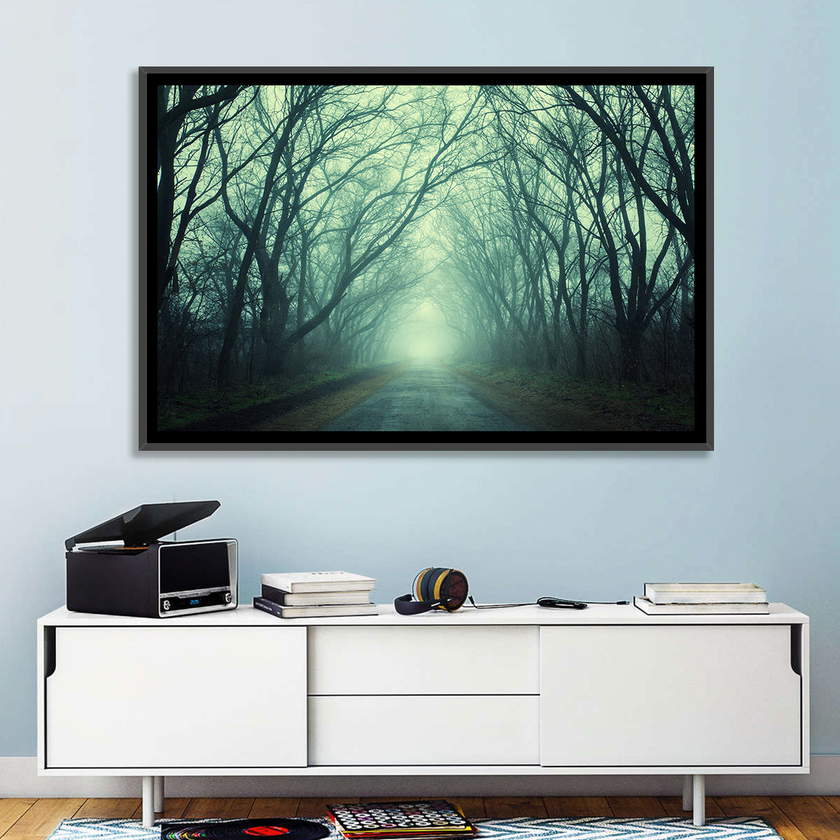 Foggy Forest Pathway Wall Art