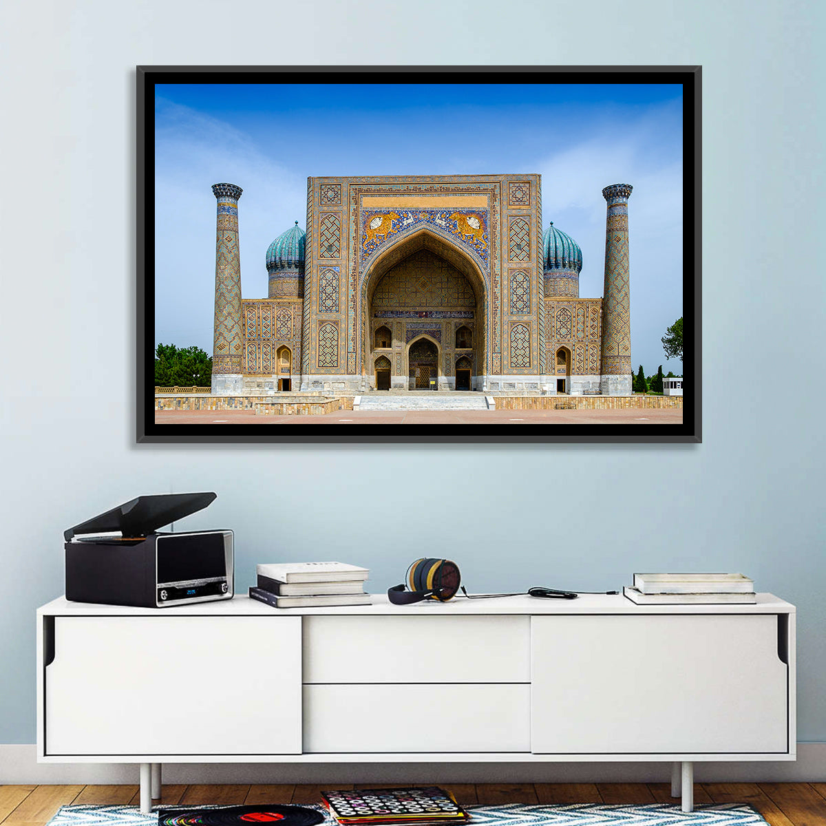 Sher-dor Madrasah, Registan Square Wall Art in a room, landscape