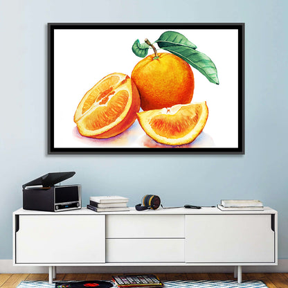 Watercolor Orange Still Life Wall Art
